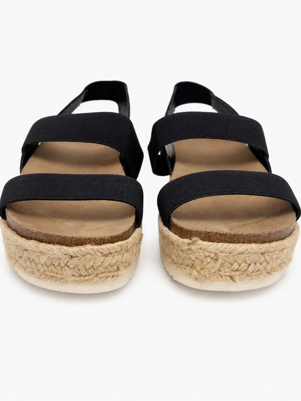 Madden Girl Cassie Black Espadrille Platform Sandals Size 8 New In Box